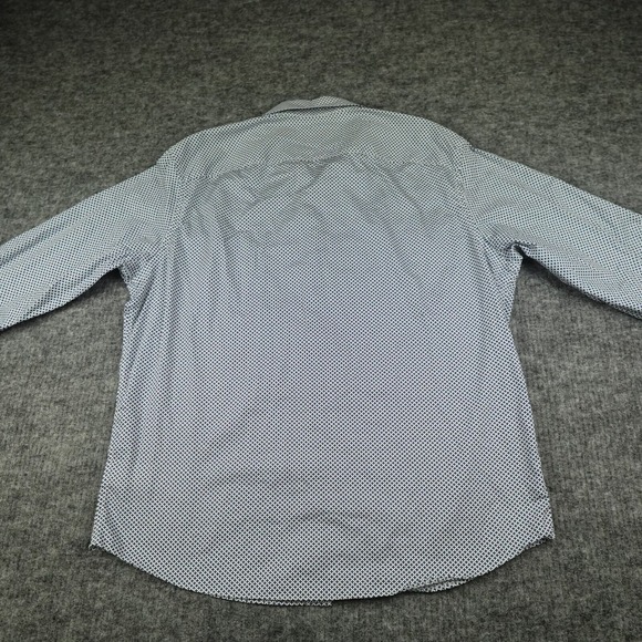 UNTUCKit Shirt Mens Extra Large White Blue Geometric Moreschi Regular Fit Casual - Picture 2 of 12